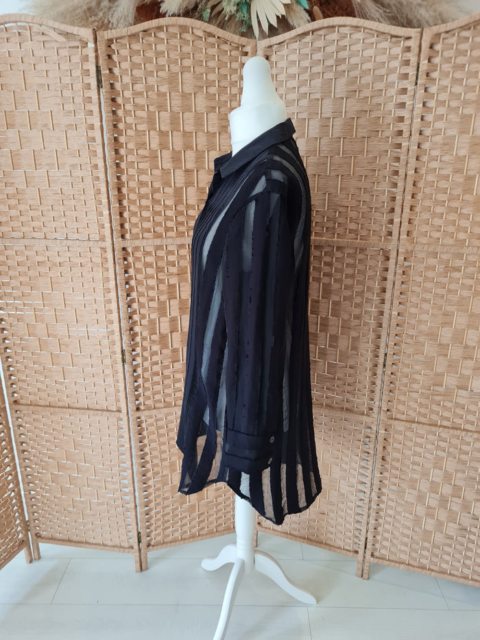 Zara Black Stripe Shirt  L