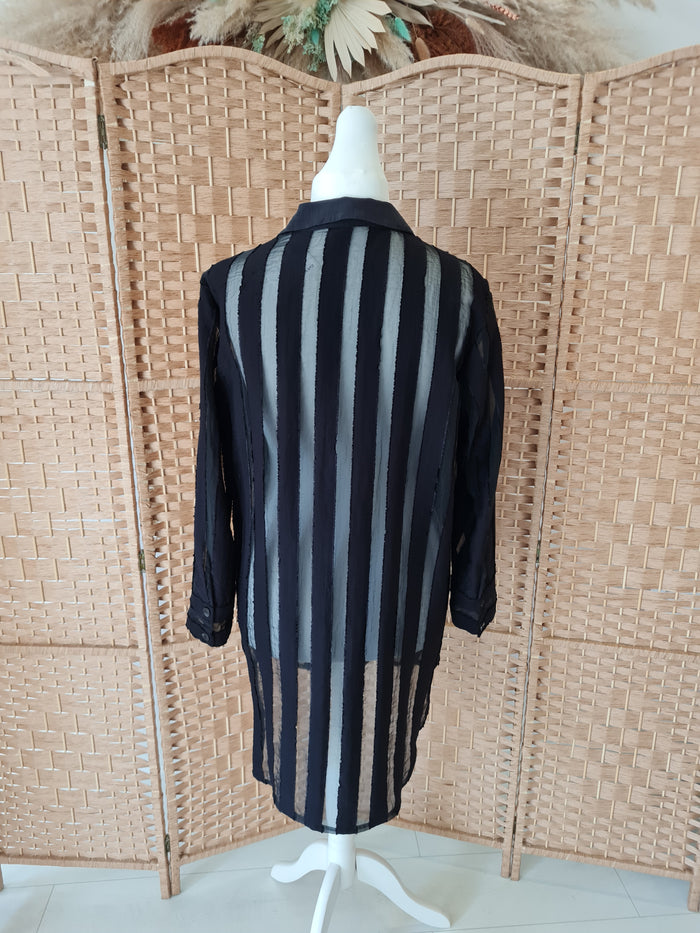 Zara Black Stripe Shirt  L