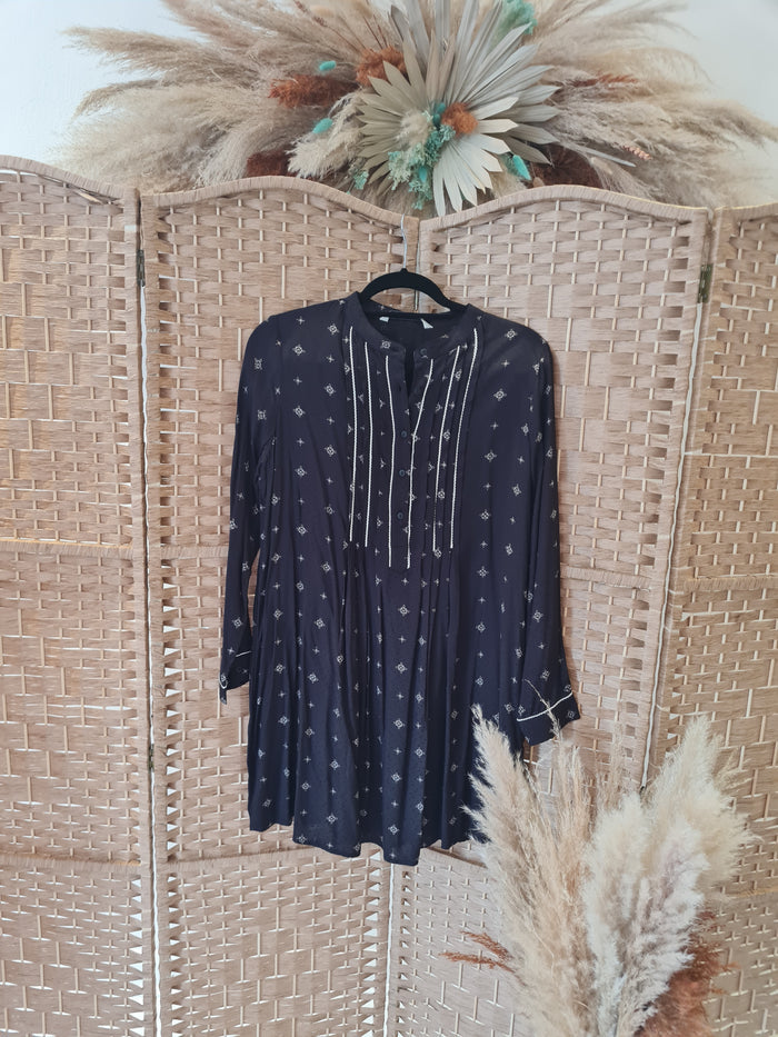 Zara Black & White Smock Dress Size S (New£39.99)