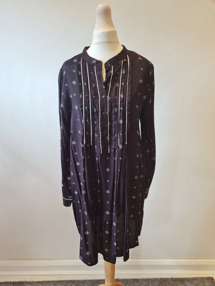 Zara Black & White Smock Dress Size S (New£39.99)