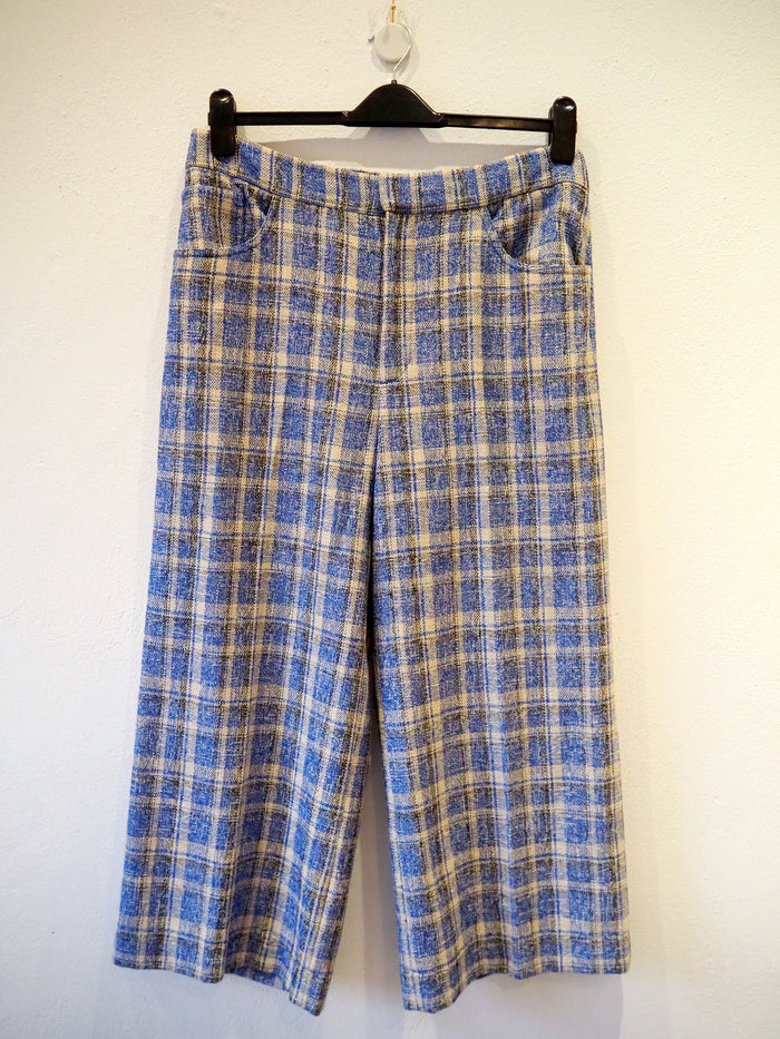 Zara Blue Checked Trousers XL