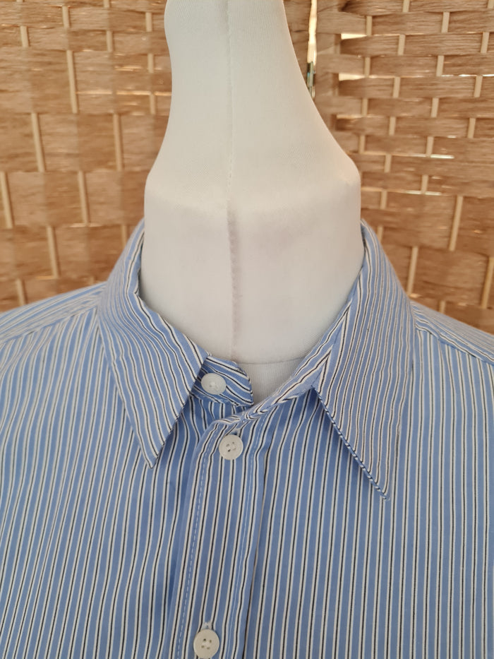 Zara Blue Stripe Oversized Shirt L