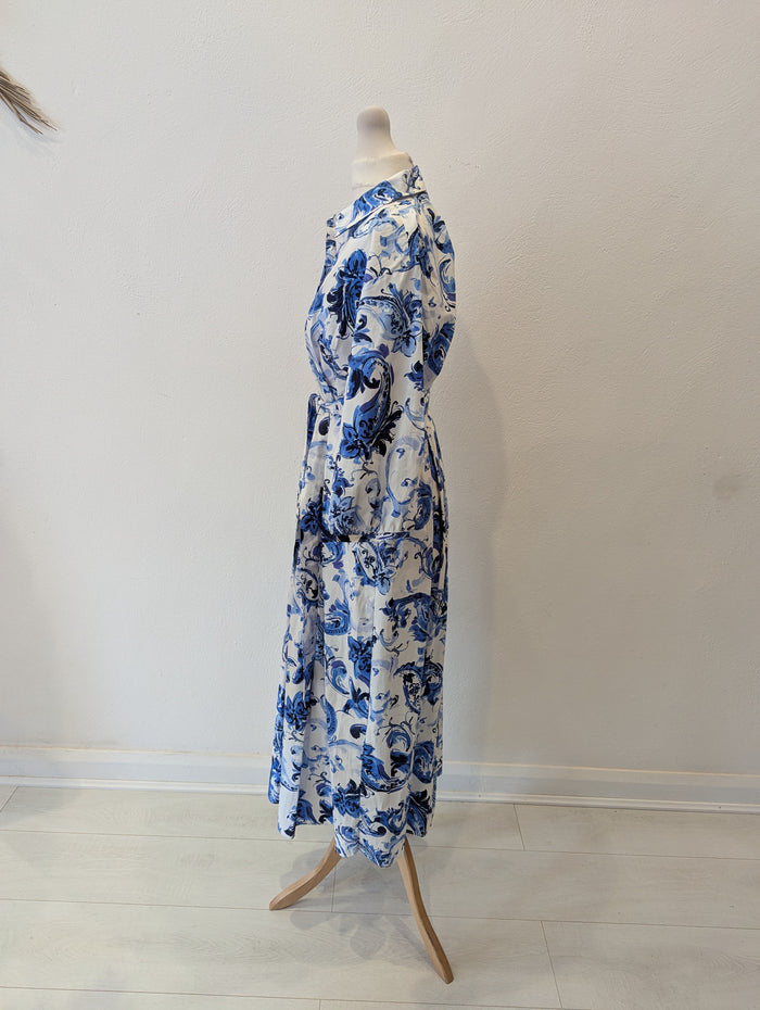 Zara Blue/White Shirt Dress S