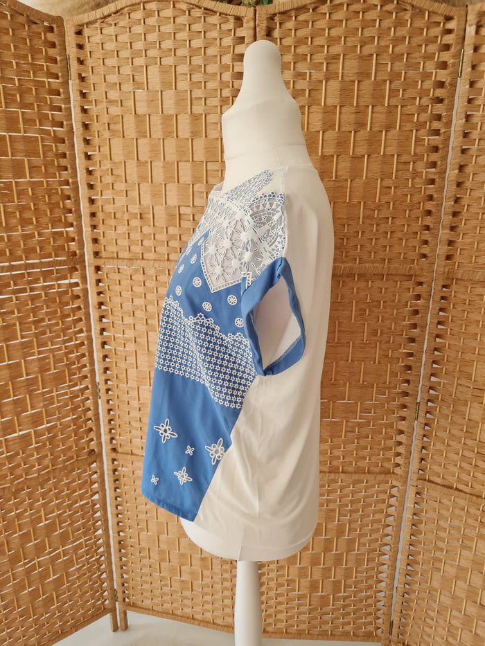 Zara Blue/White Top L