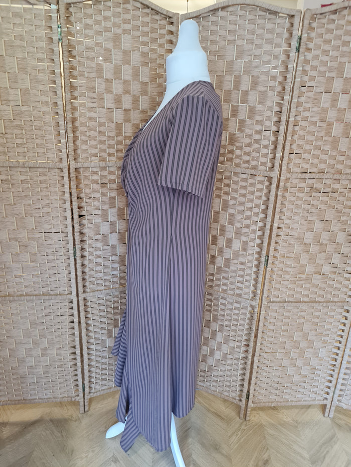Zara Brown Stripe Dress L NWT RRP £29.99