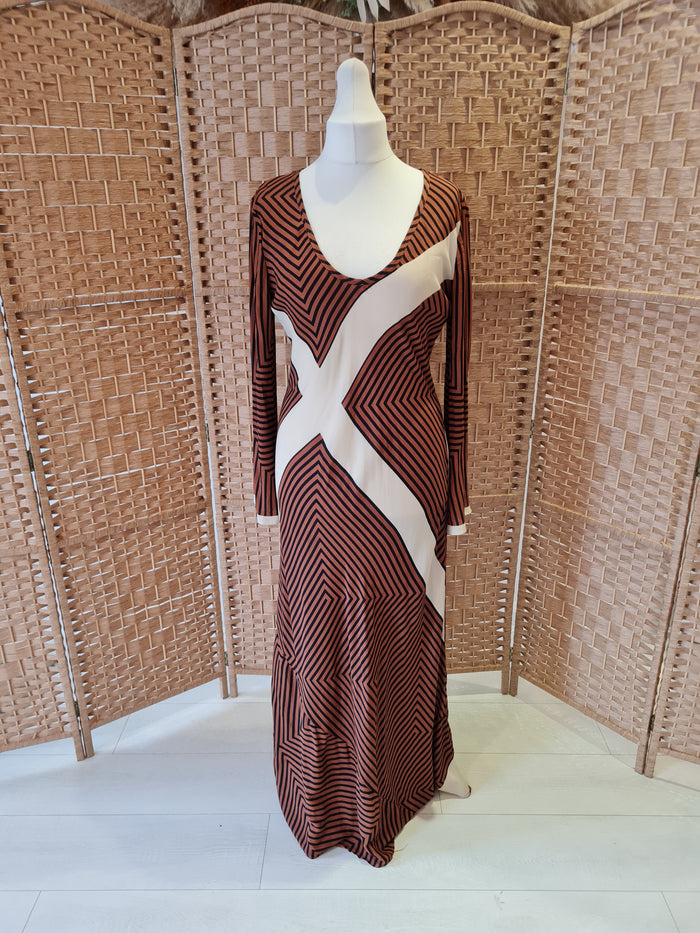 Zara Brown Stripe Maxi L
