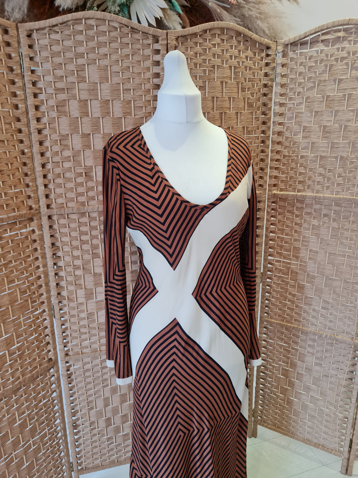 Zara Brown Stripe Maxi L