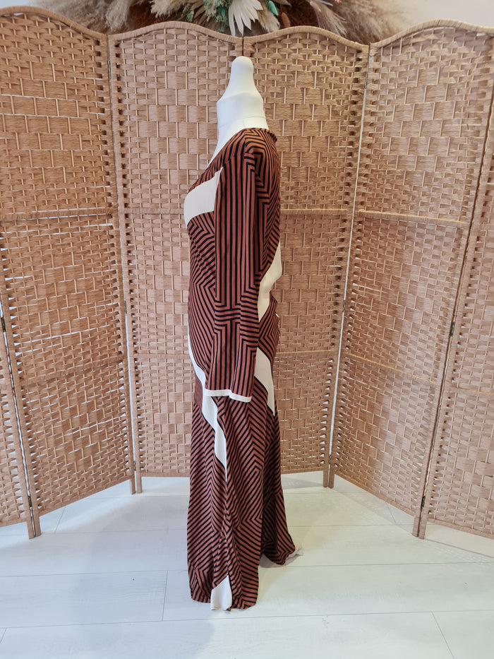 Zara Brown Stripe Maxi L