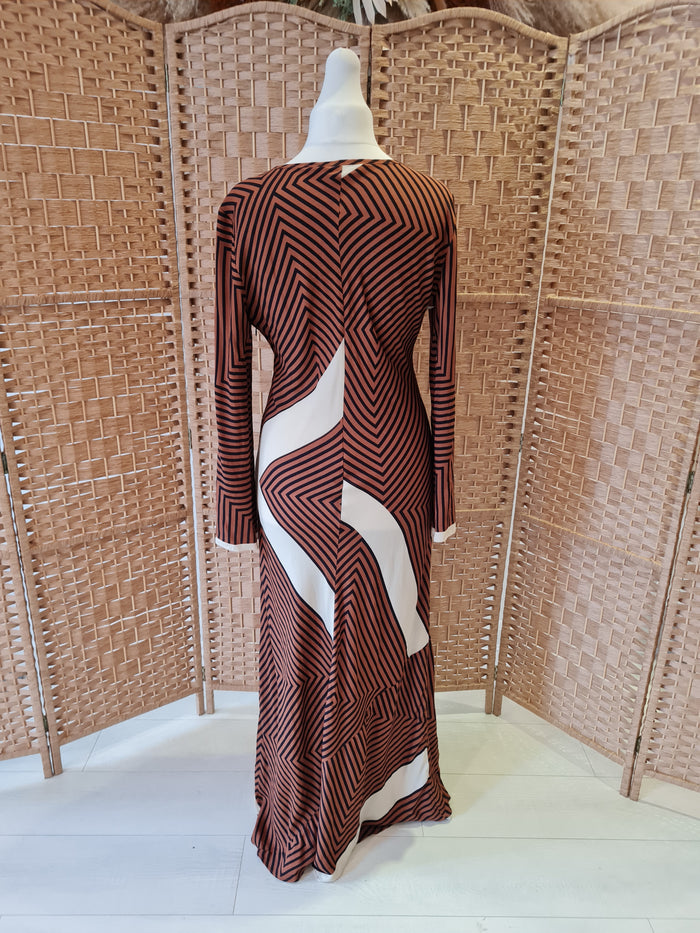Zara Brown Stripe Maxi L