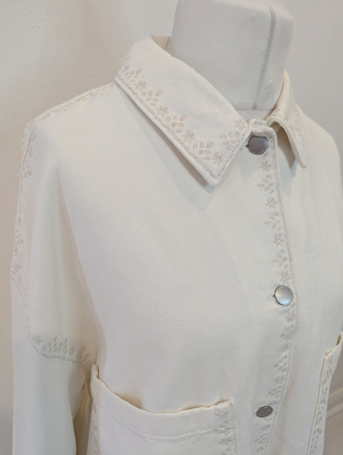 Zara Cream Denim Jacket L