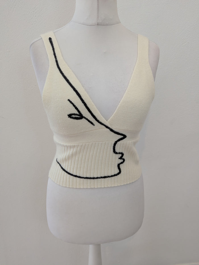 Zara Cream Knitted Top L RRP £27.99