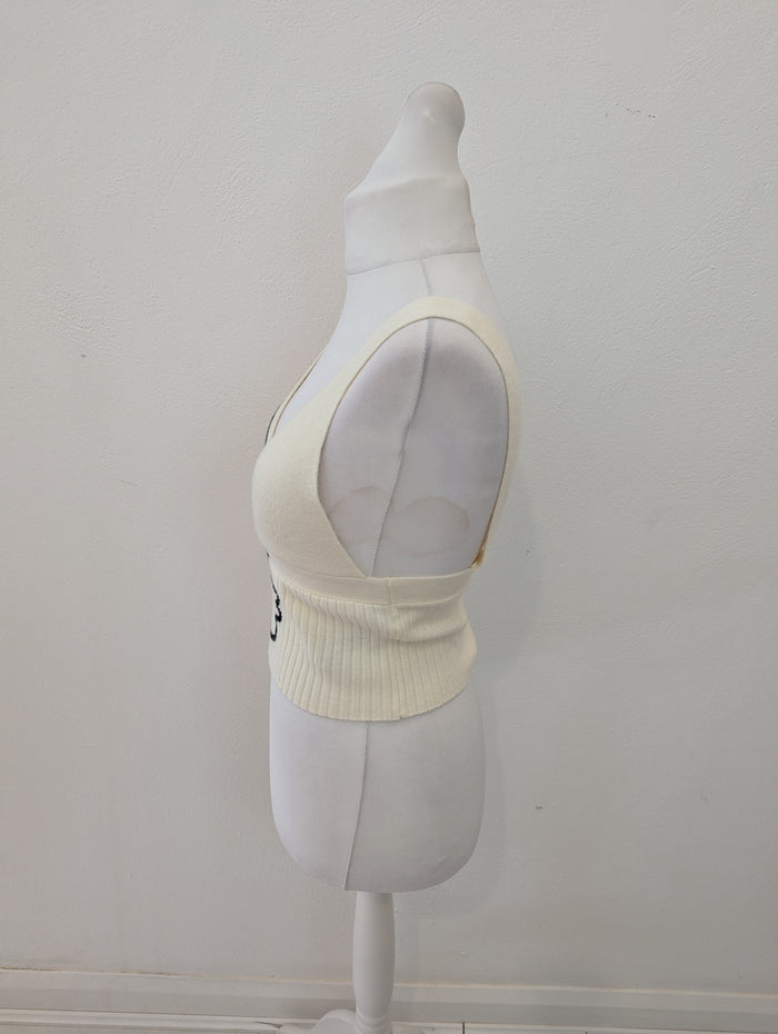 Zara Cream Knitted Top L RRP £27.99