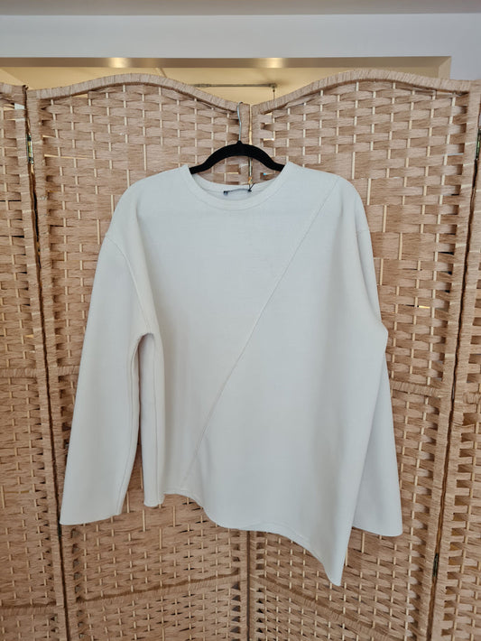 Zara Cream Oversize Sweatshirt Medium NWT RRP £38
