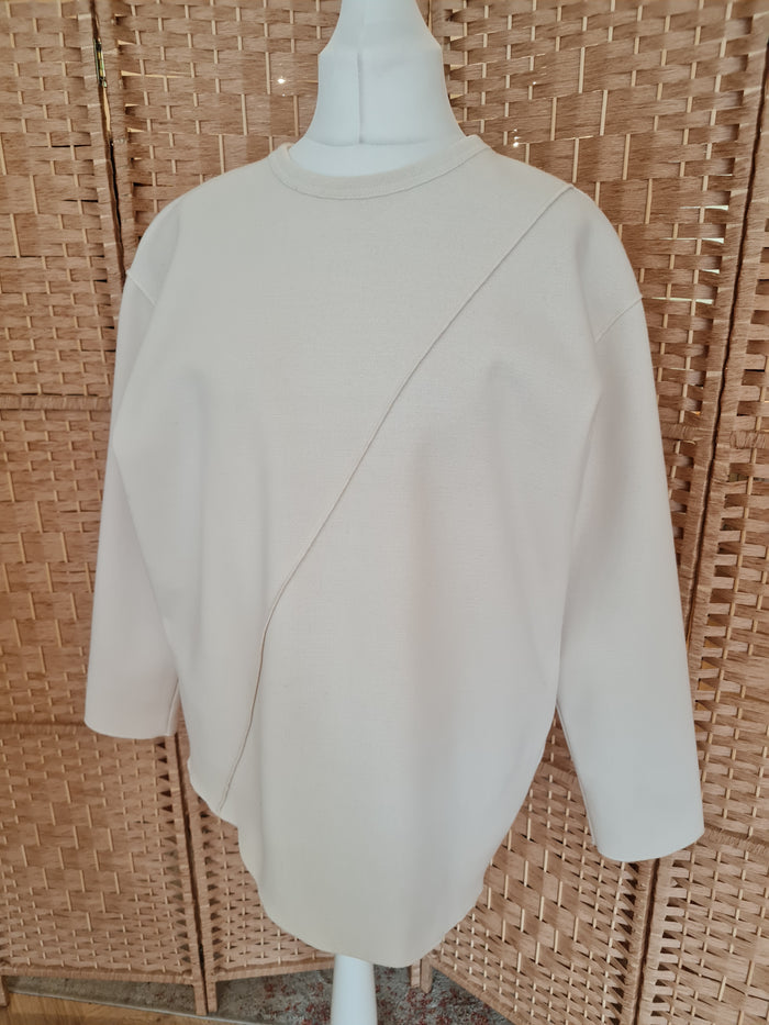 Zara Cream Oversize Sweatshirt Medium NWT RRP £38