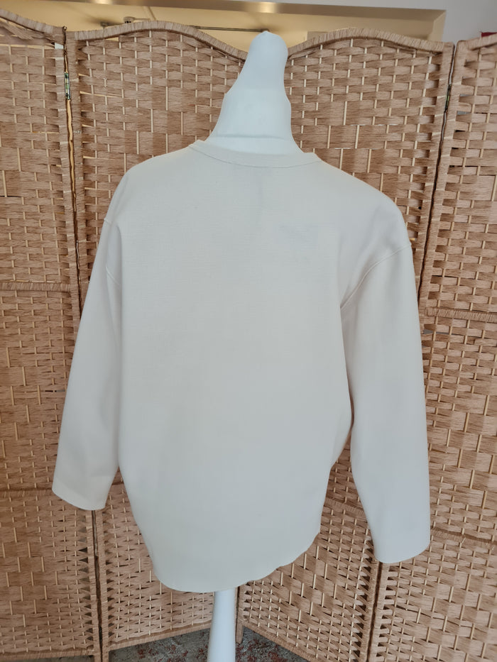 Zara Cream Oversize Sweatshirt Medium NWT RRP £38