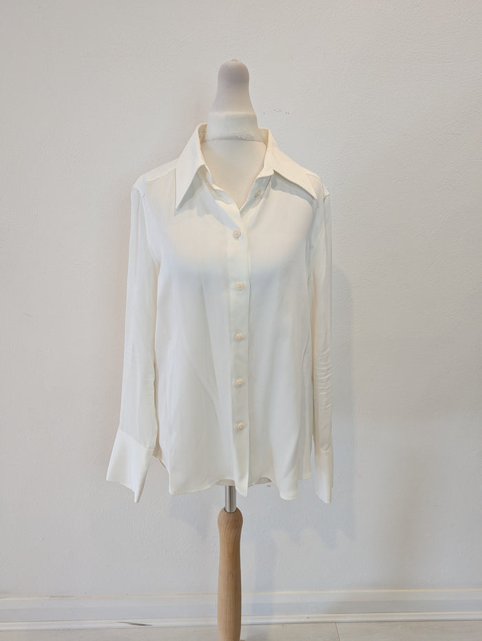 Zara Cream Satin Blouse M RRP £32.99
