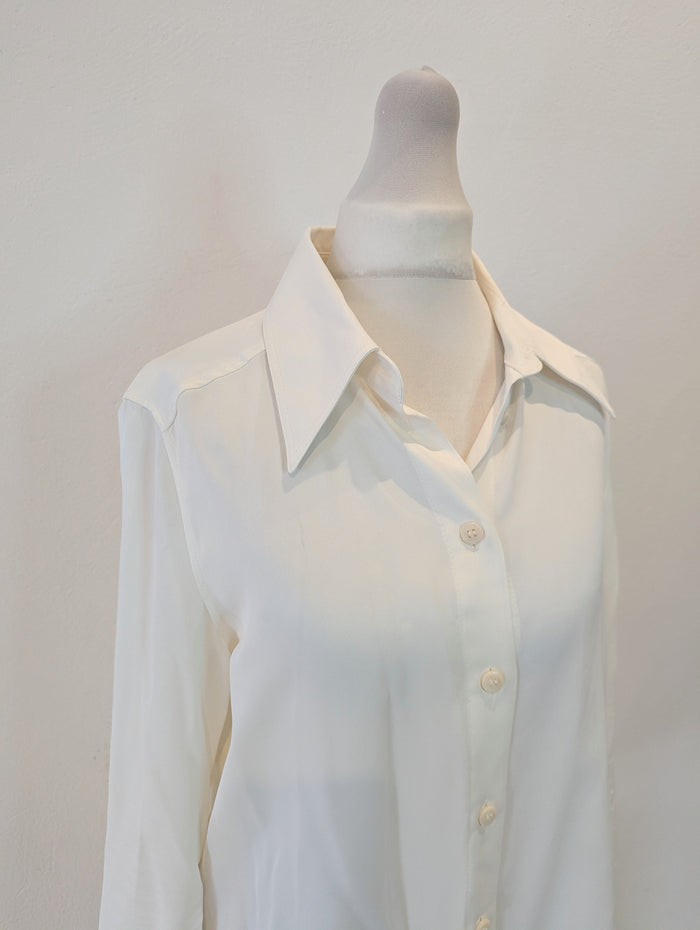 Zara Cream Satin Blouse M RRP £32.99