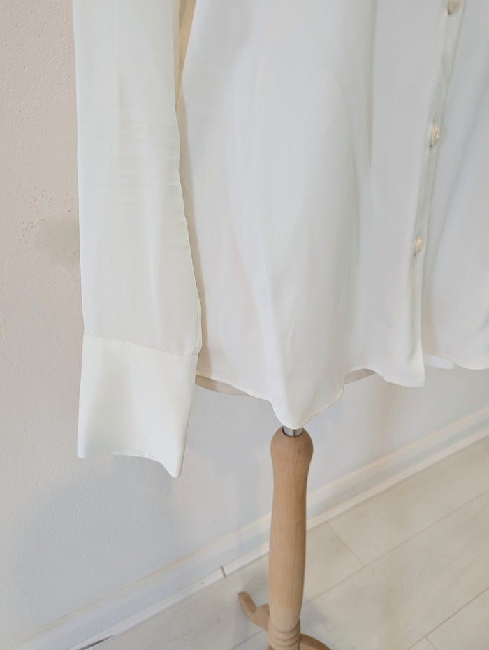 Zara Cream Satin Blouse M RRP £32.99