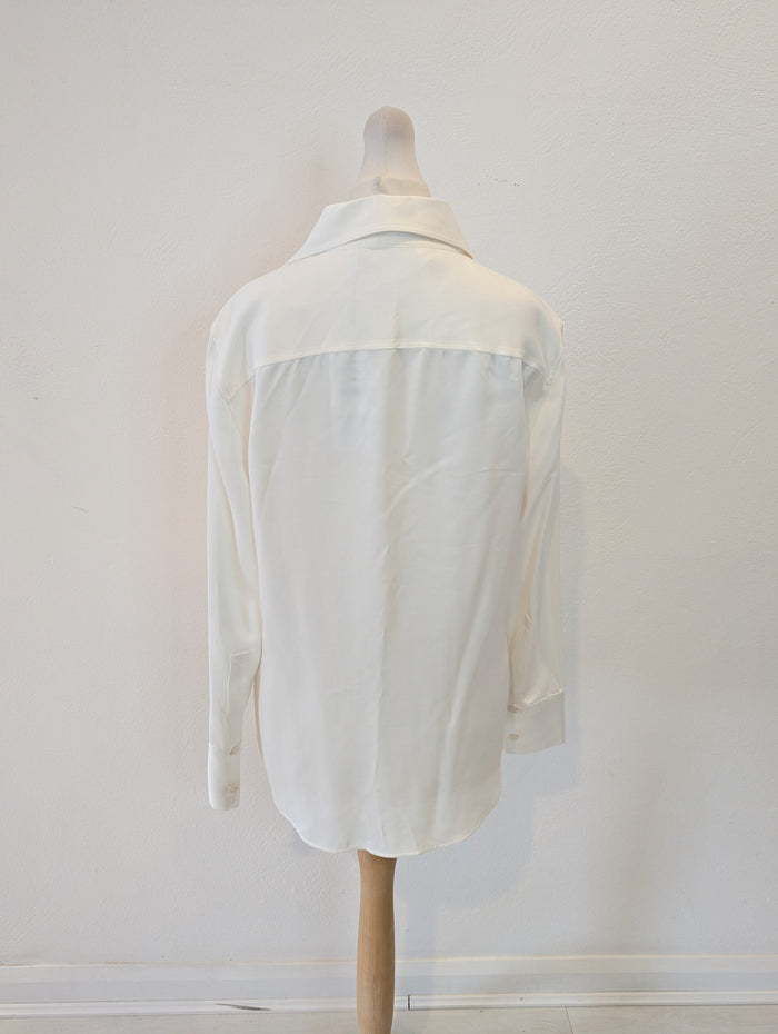 Zara Cream Satin Blouse M RRP £32.99