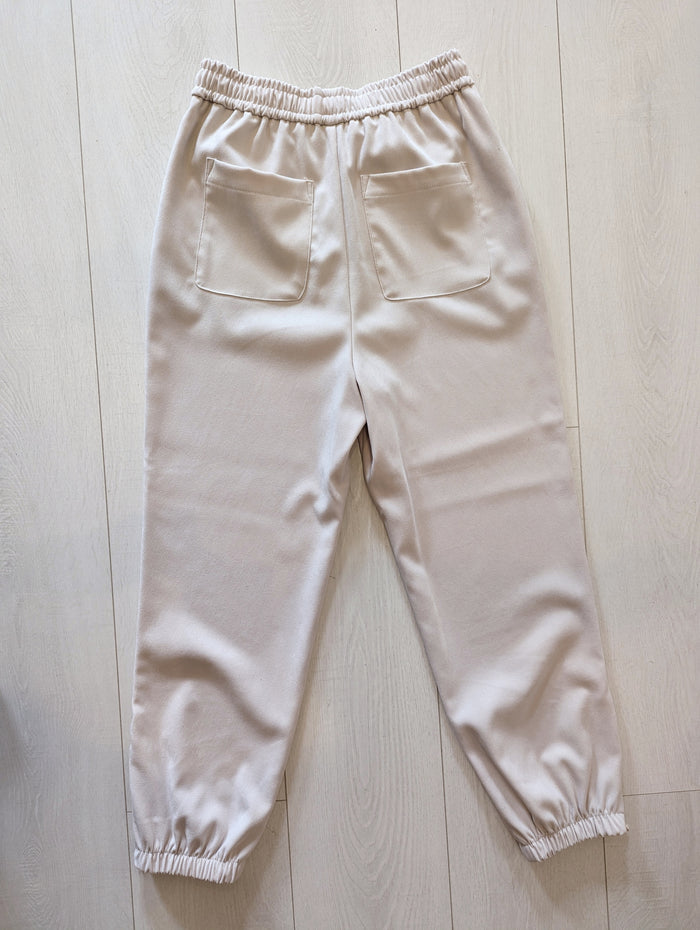 Zara cream zip jogger S