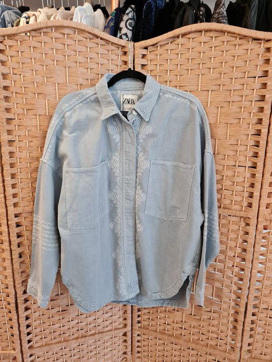 Zara Denim Overshirt L NWT RRP £49.99