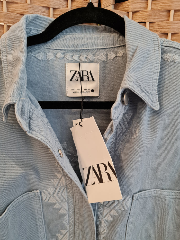 Zara Denim Overshirt L NWT RRP £49.99