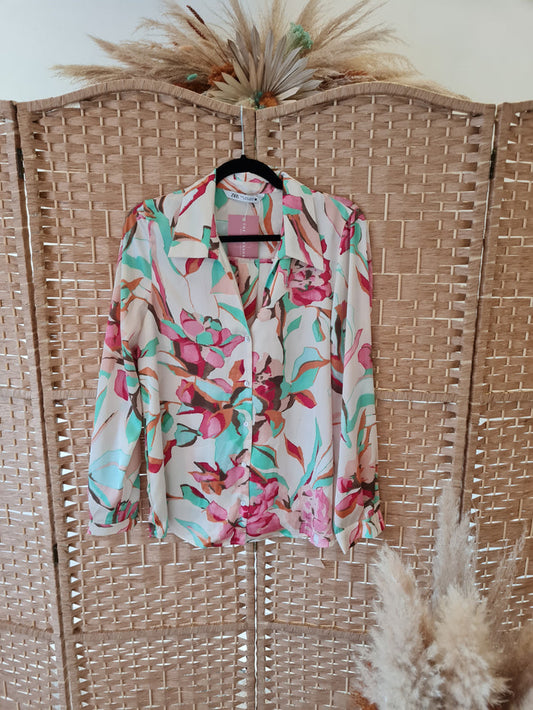 Zara floral blouse M