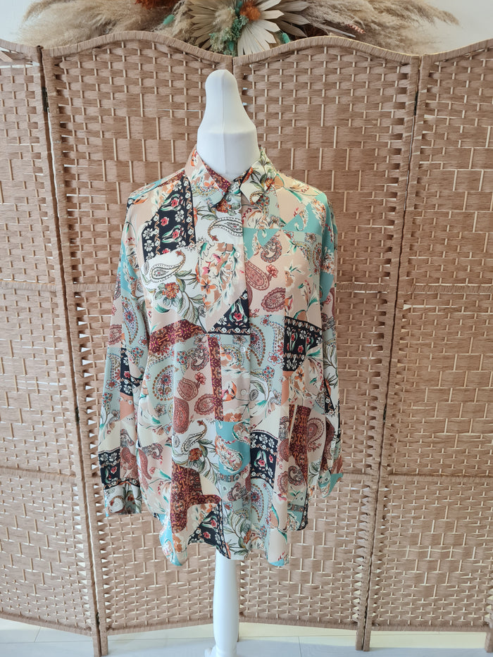 Zara Floral Blouse XXl NWT