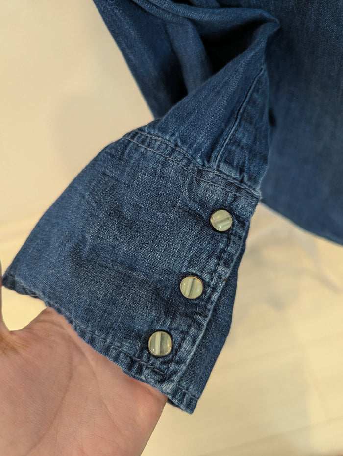 Zara Floral Denim Jacket L