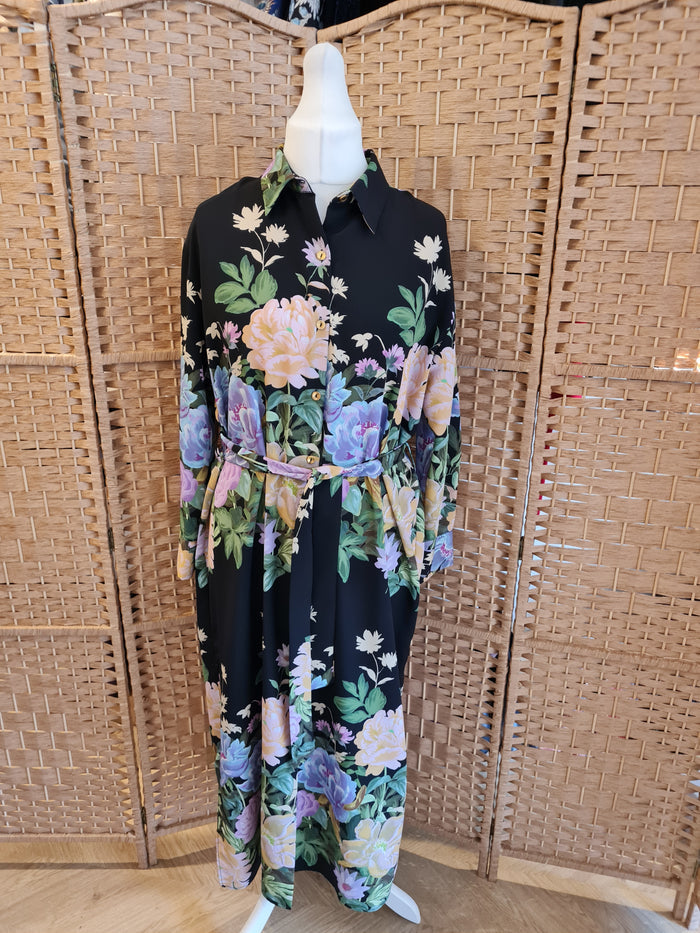 Zara Floral Shirt Dress L RRP £59.99