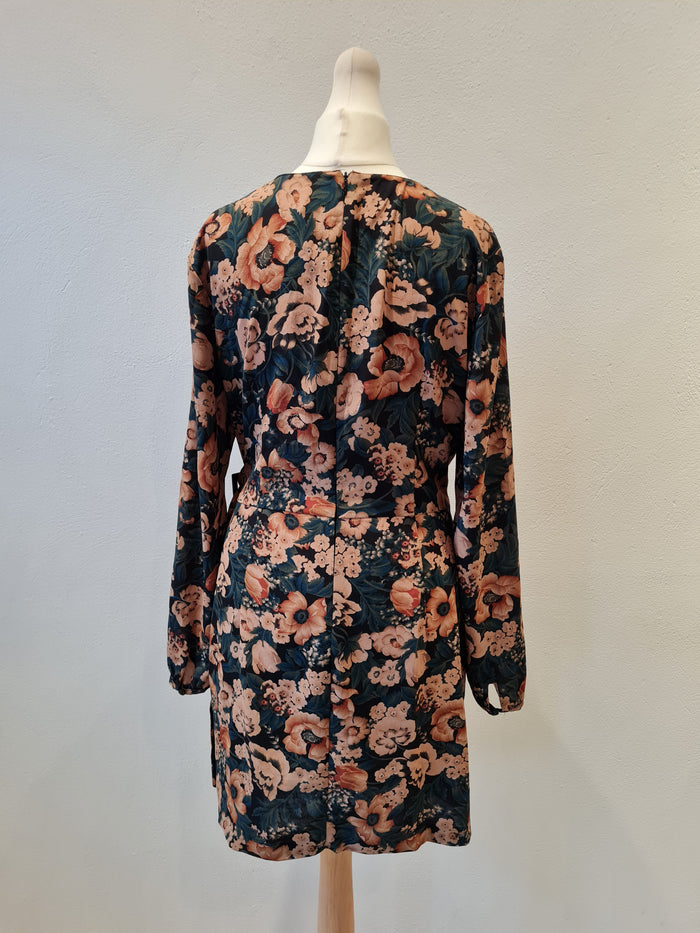 Zara Floral Wrap Dress Large