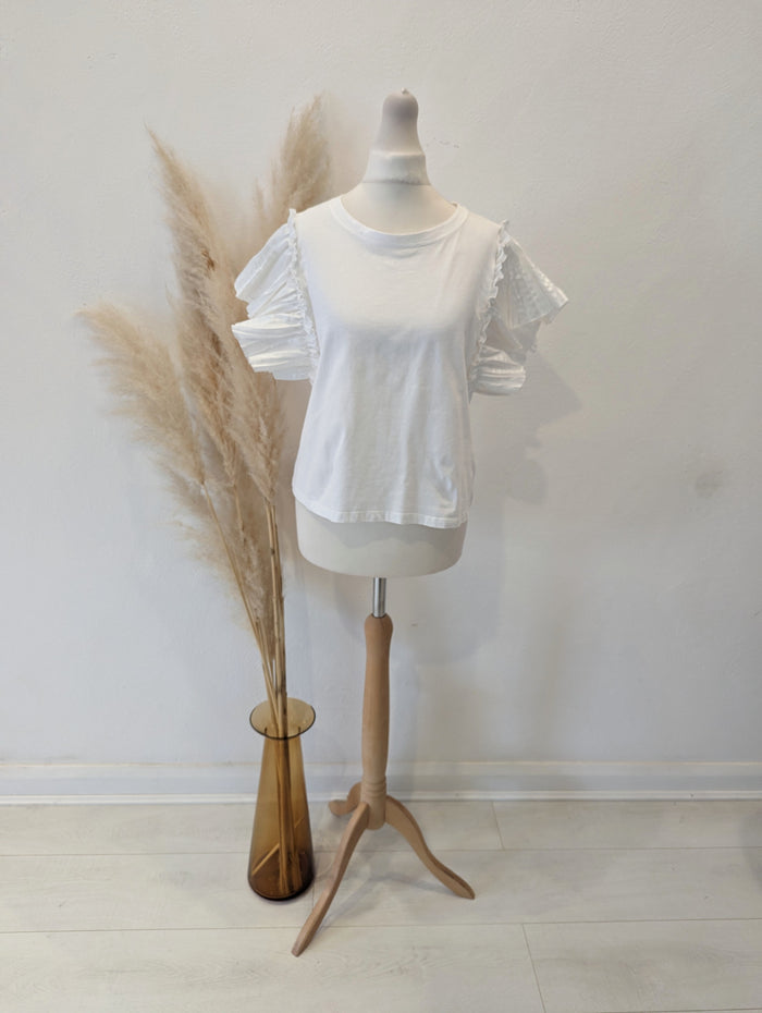 Zara Frill Sleeve T Size Medium