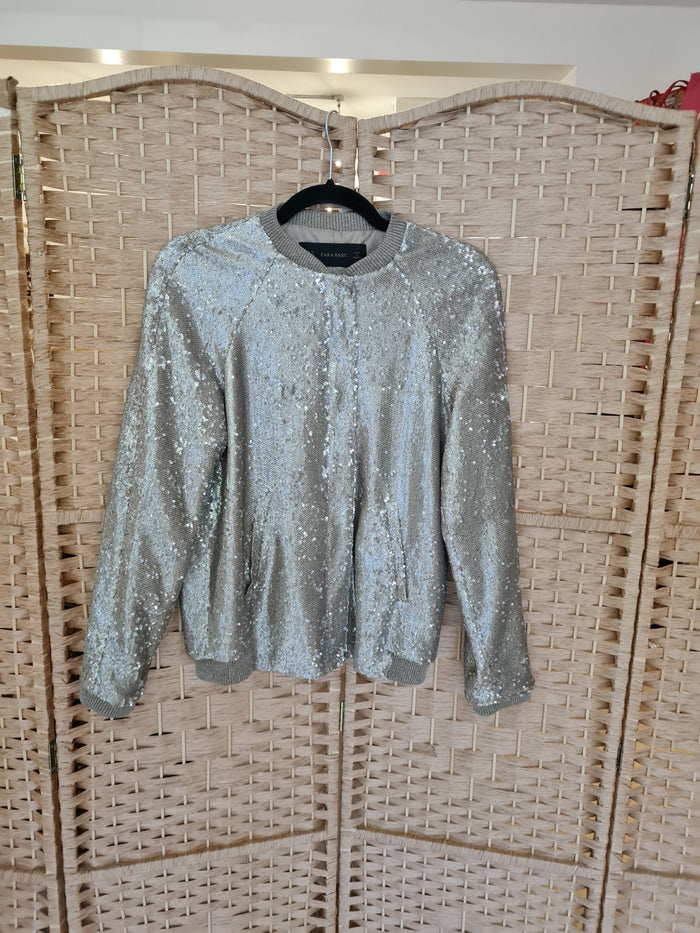 Zara Gold Sequin Jacket XS
