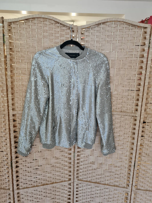 Zara Gold Sequin Jacket XS