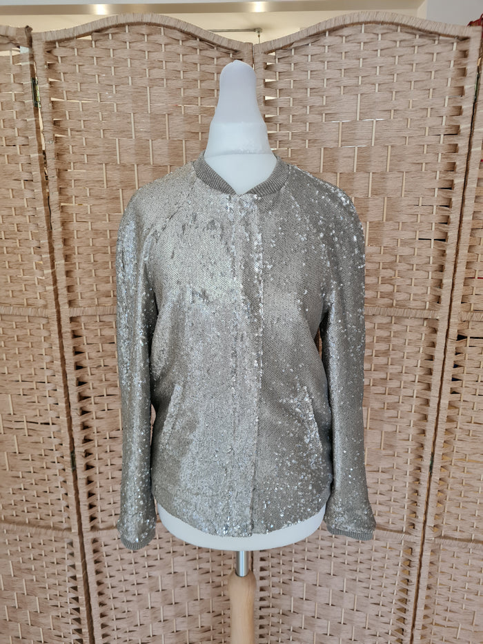 Zara Gold Sequin Jacket XS