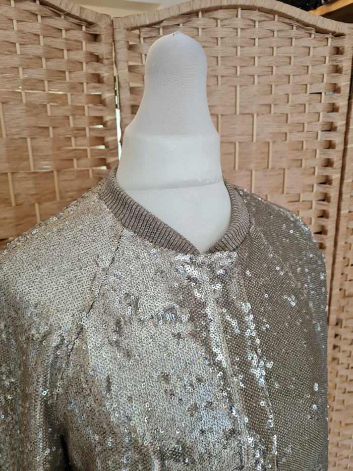 Zara Gold Sequin Jacket XS