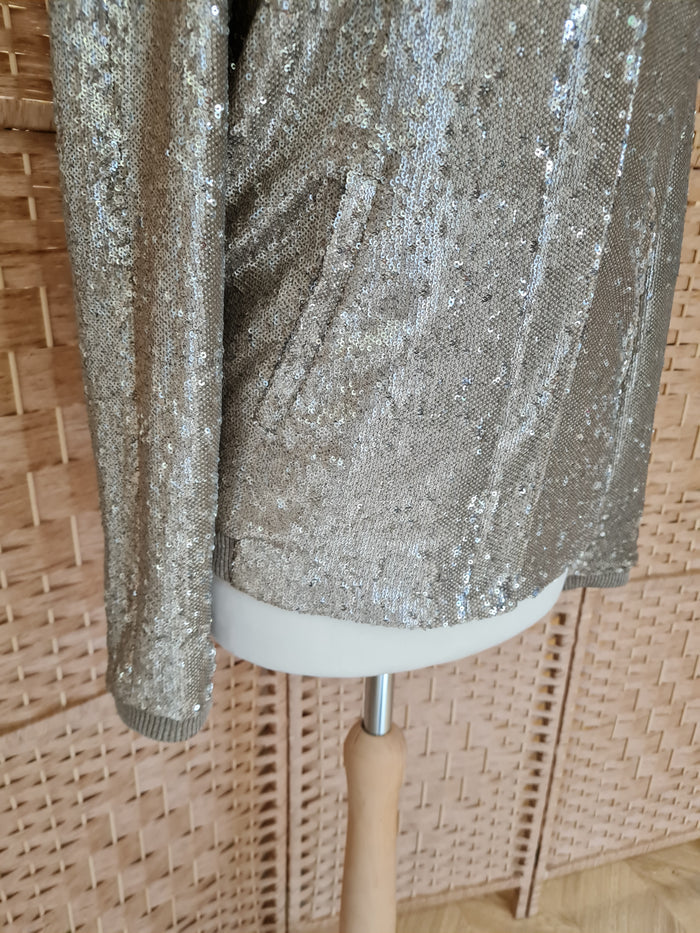 Zara Gold Sequin Jacket XS