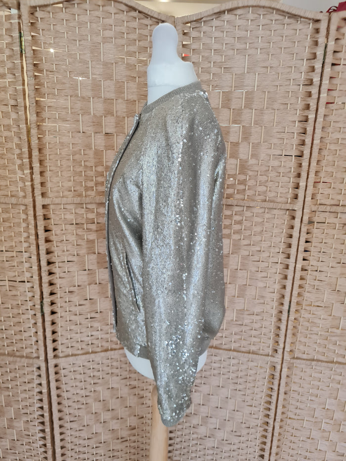 Zara Gold Sequin Jacket XS