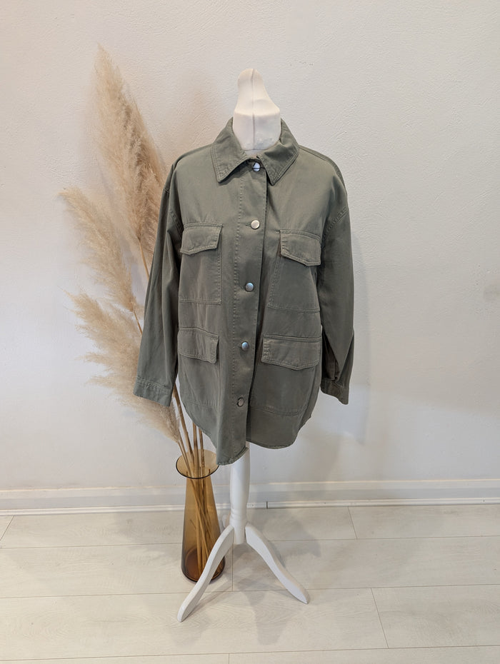 Zara Green Shacket Size Large NWT RRP £30
