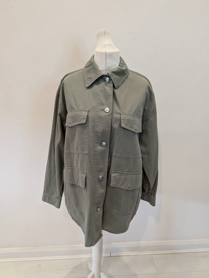 Zara Green Shacket Size Large NWT RRP £30