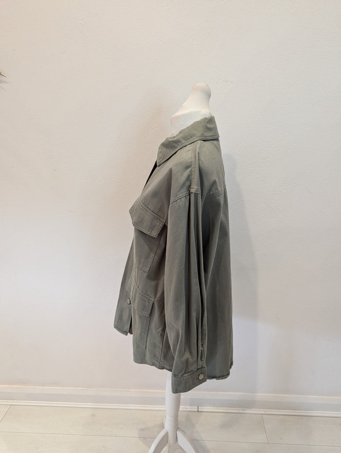 Zara Green Shacket Size Large NWT RRP £30