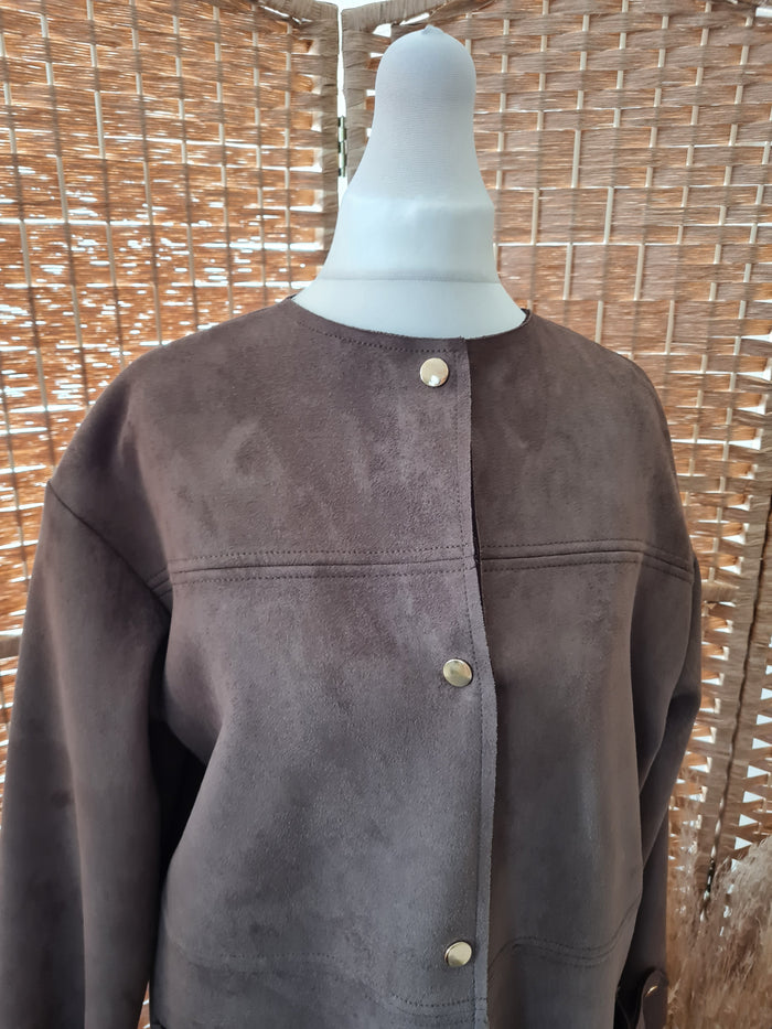 Zara Khaki Suede Jacket M