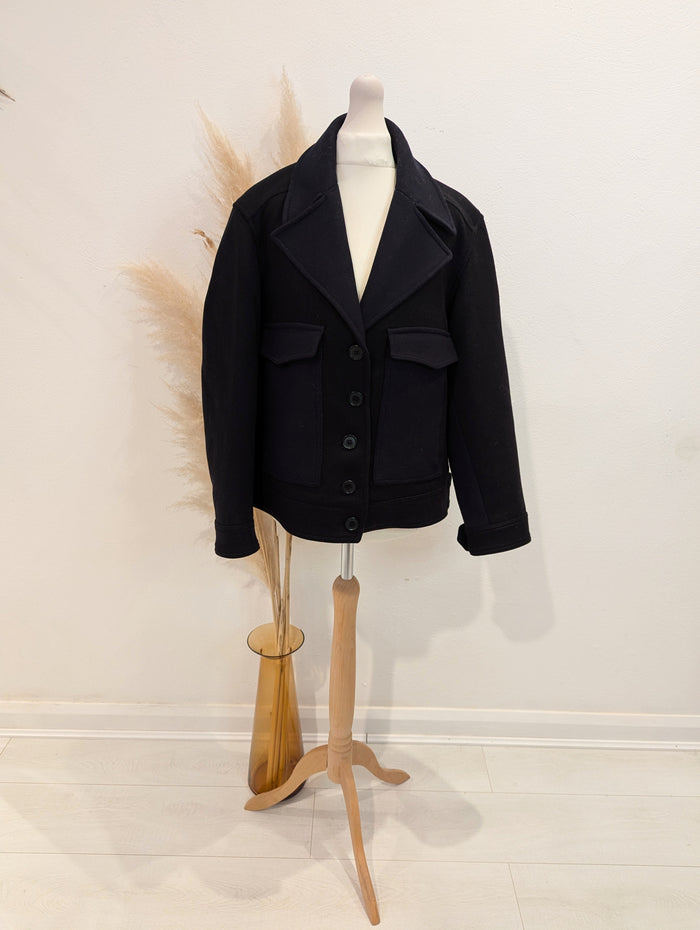 Zara Manteco Navy Jacket XS