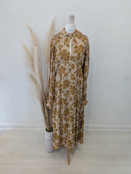 Zara Mustard Floral Maxi Dress S