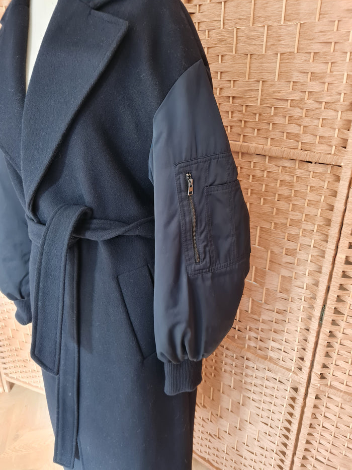 Zara Navy Coat XS