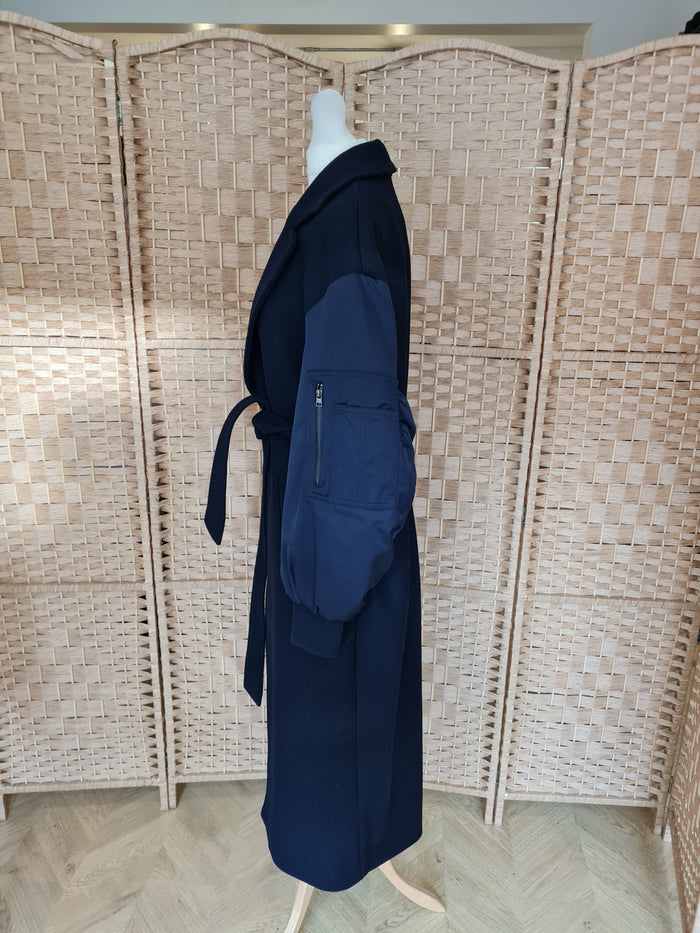 Zara Navy Coat XS