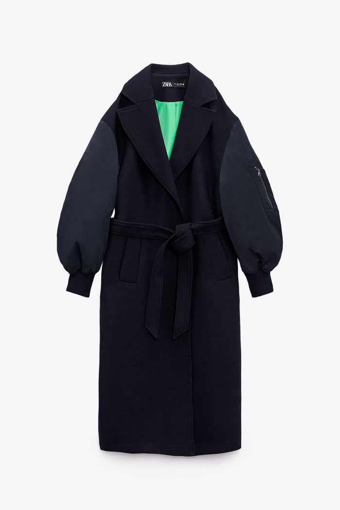 Zara Navy Coat XS