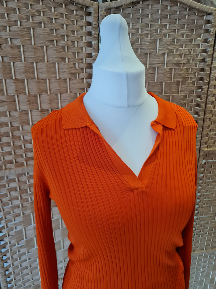Zara Orange Knit Size Medium New