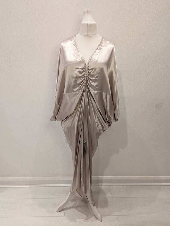 Zara Oyster Satin evening Dress M/L