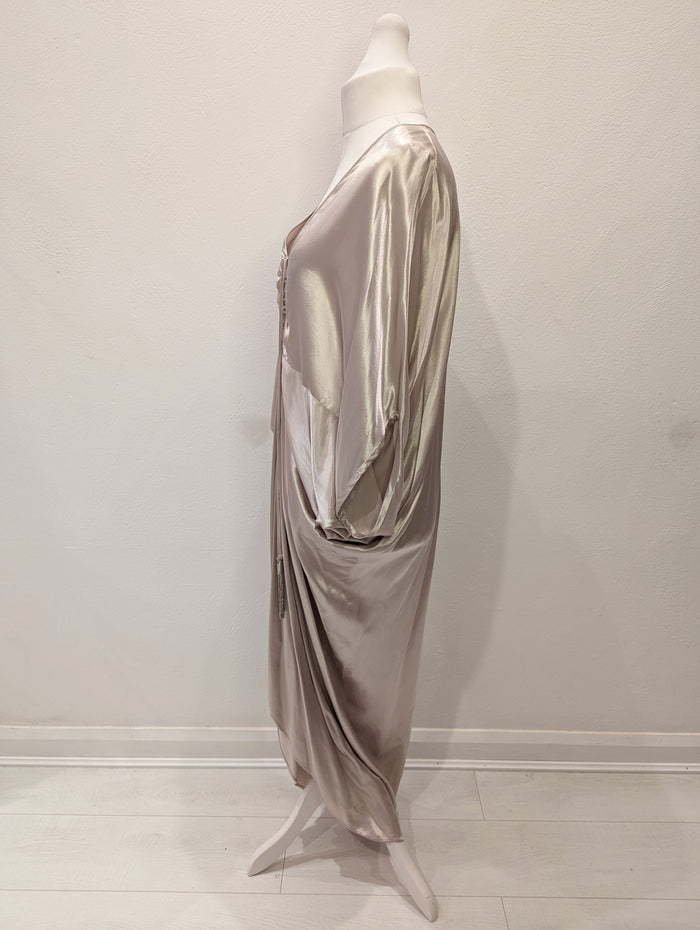 Zara Oyster Satin evening Dress M/L